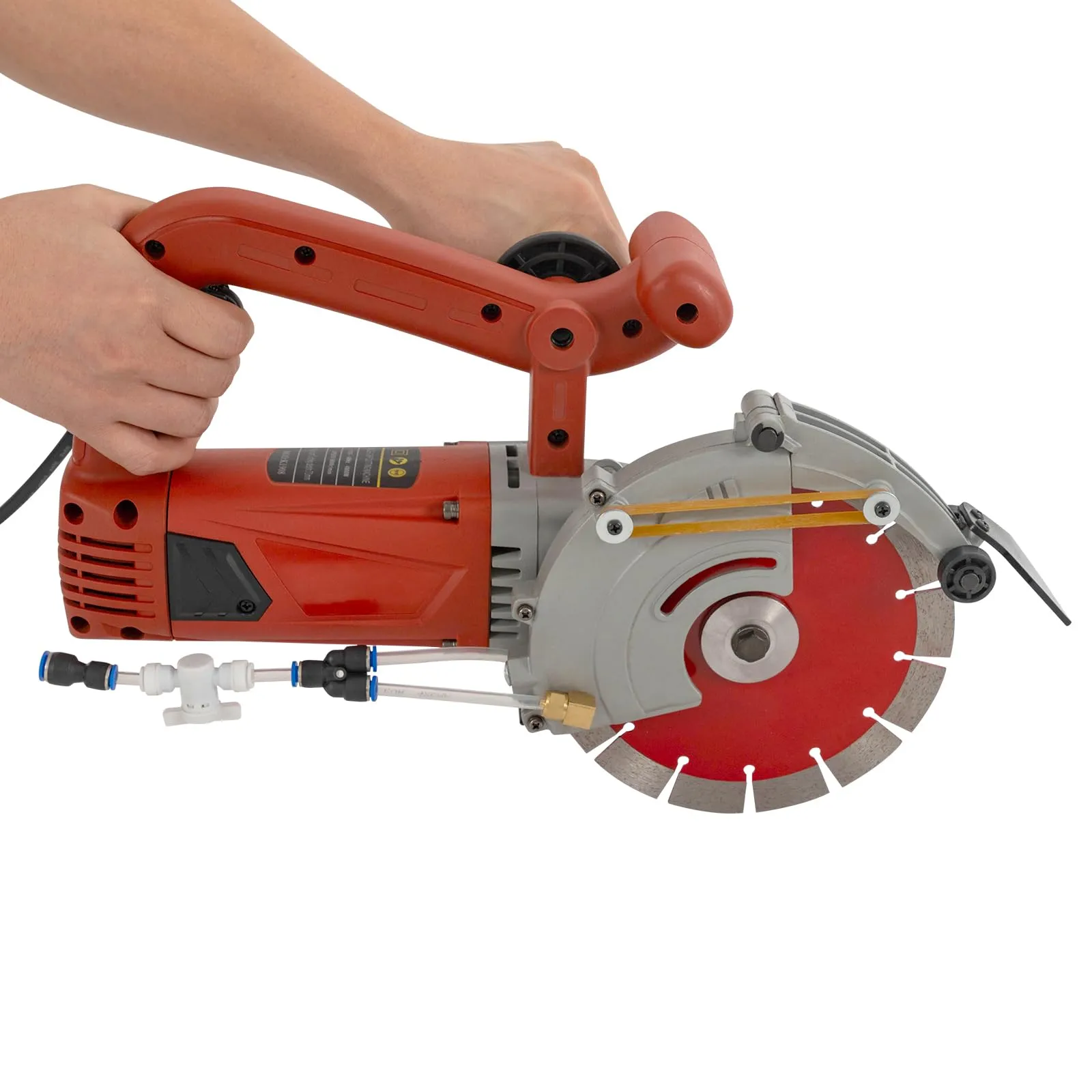 4800W Electric Concrete Saw with Adjustable Cutting Depth & Water Pump, 13.8-Inch, Red, 110V