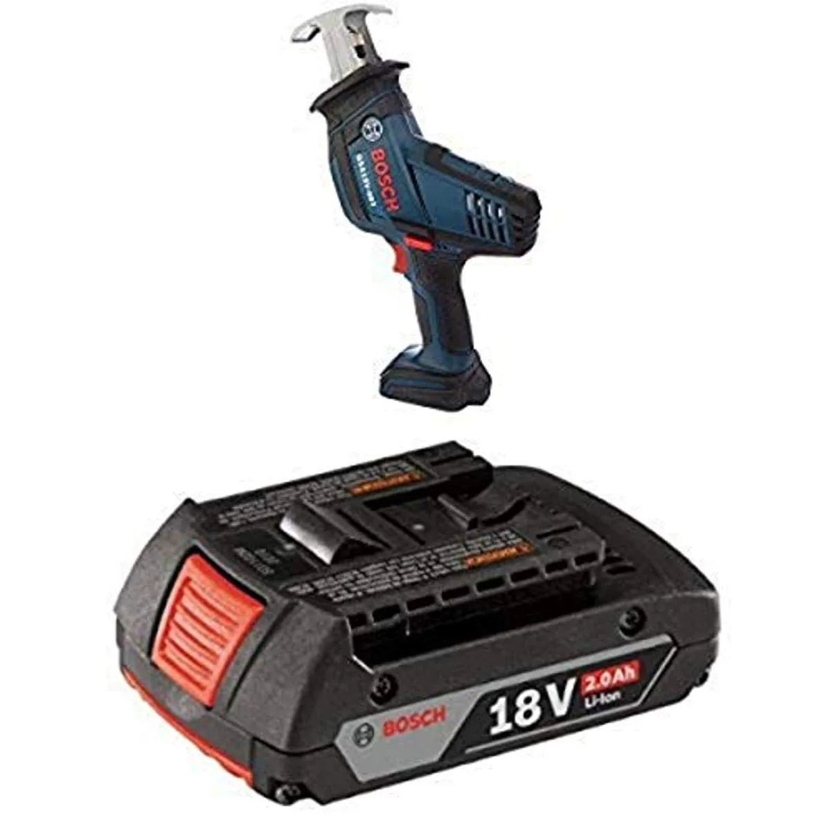 Bosch GSA18V-083B 18V Compact Reciprocating Saw with 2.0 AH Battery, Lightweight & Compact Design