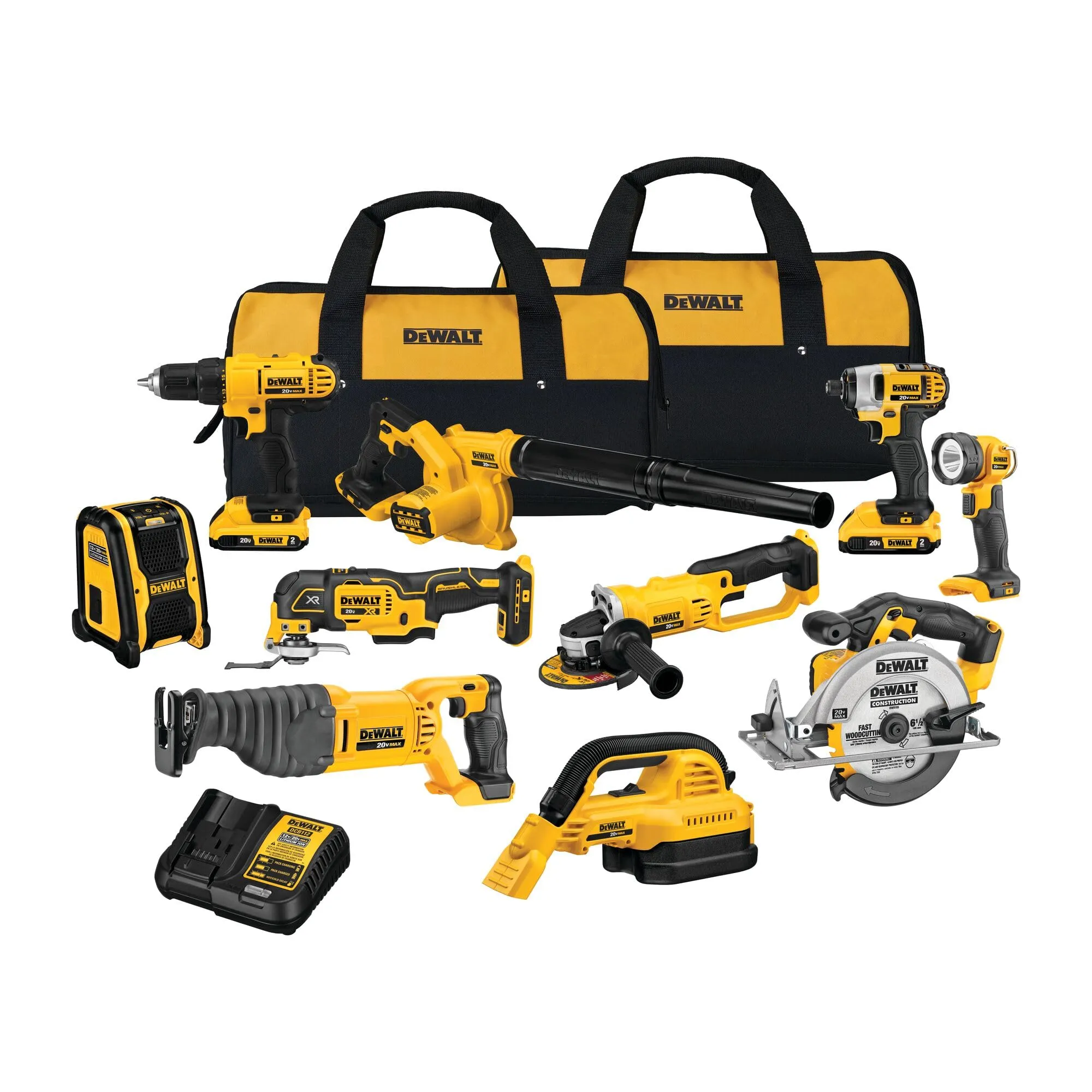 DEWALT 20V MAX Power Tool Combo Kit, 10-Tool Set with Batteries & Charger, DCK1020D2