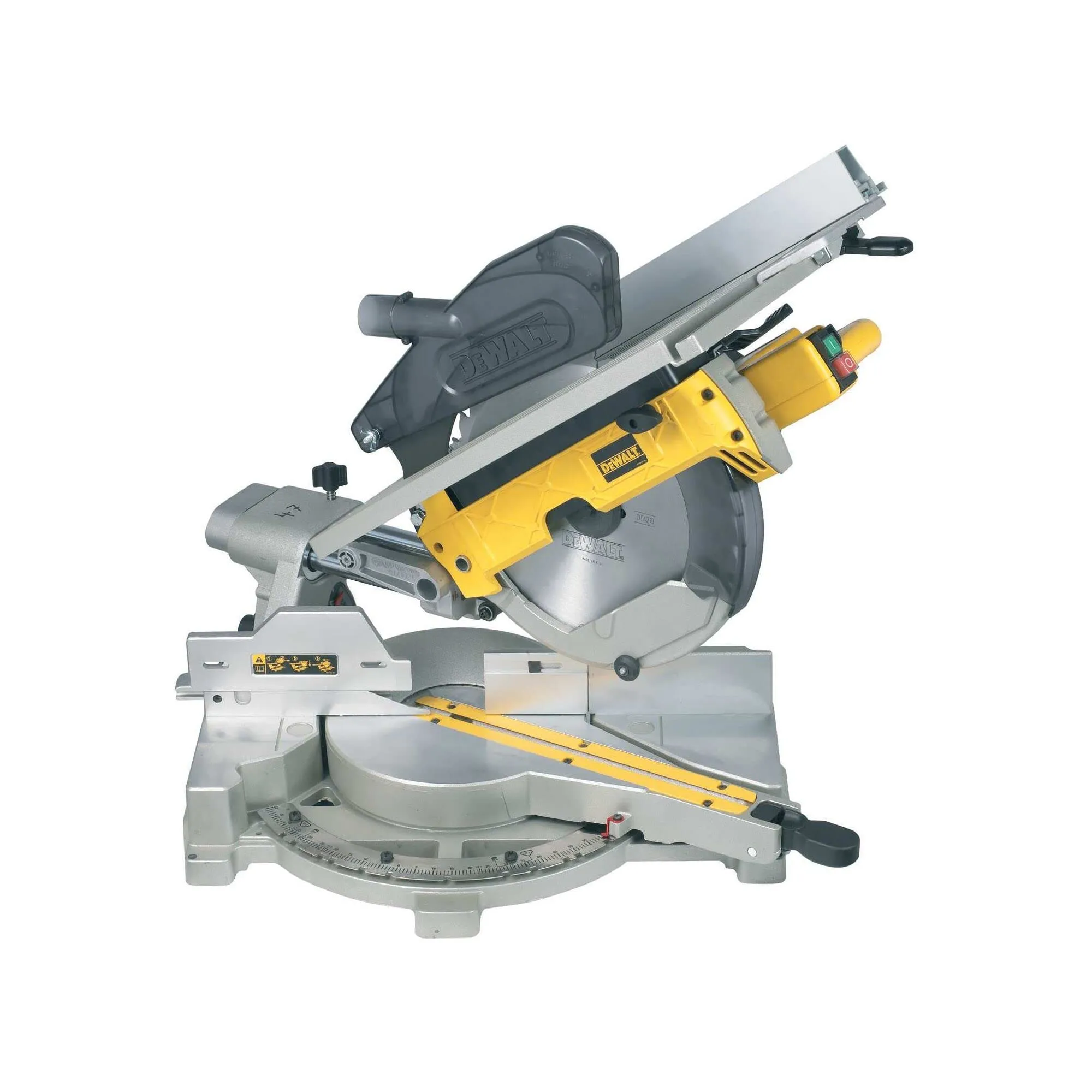 DEWALT D27111-QS Radial Mitre Saw 305mm - Multi-Coloured, Ergonomic Handle, Anti-Vibration System