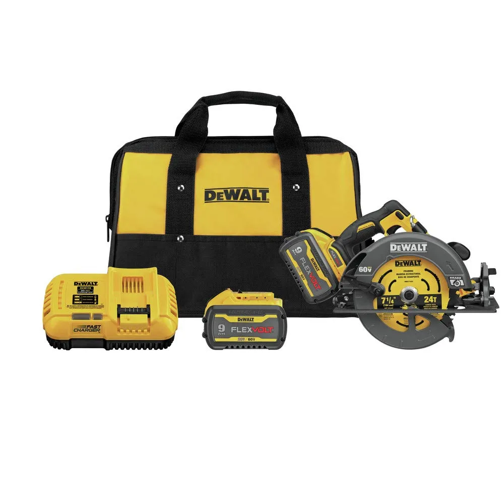 DEWALT FLEXVOLT 60V MAX Circular Saw Kit, 7-1/4-Inch, Electric Brake, Powerful & Portable