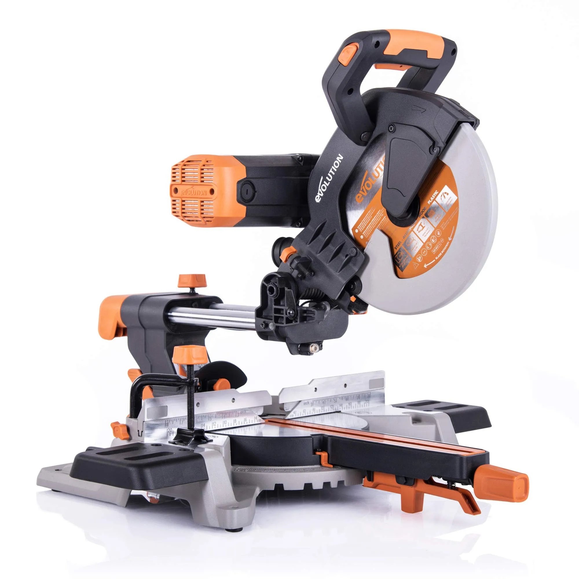 Evolution R255SMSDB 10' Multi-Material Sliding Compound Miter Saw with Laser Precision Guidance