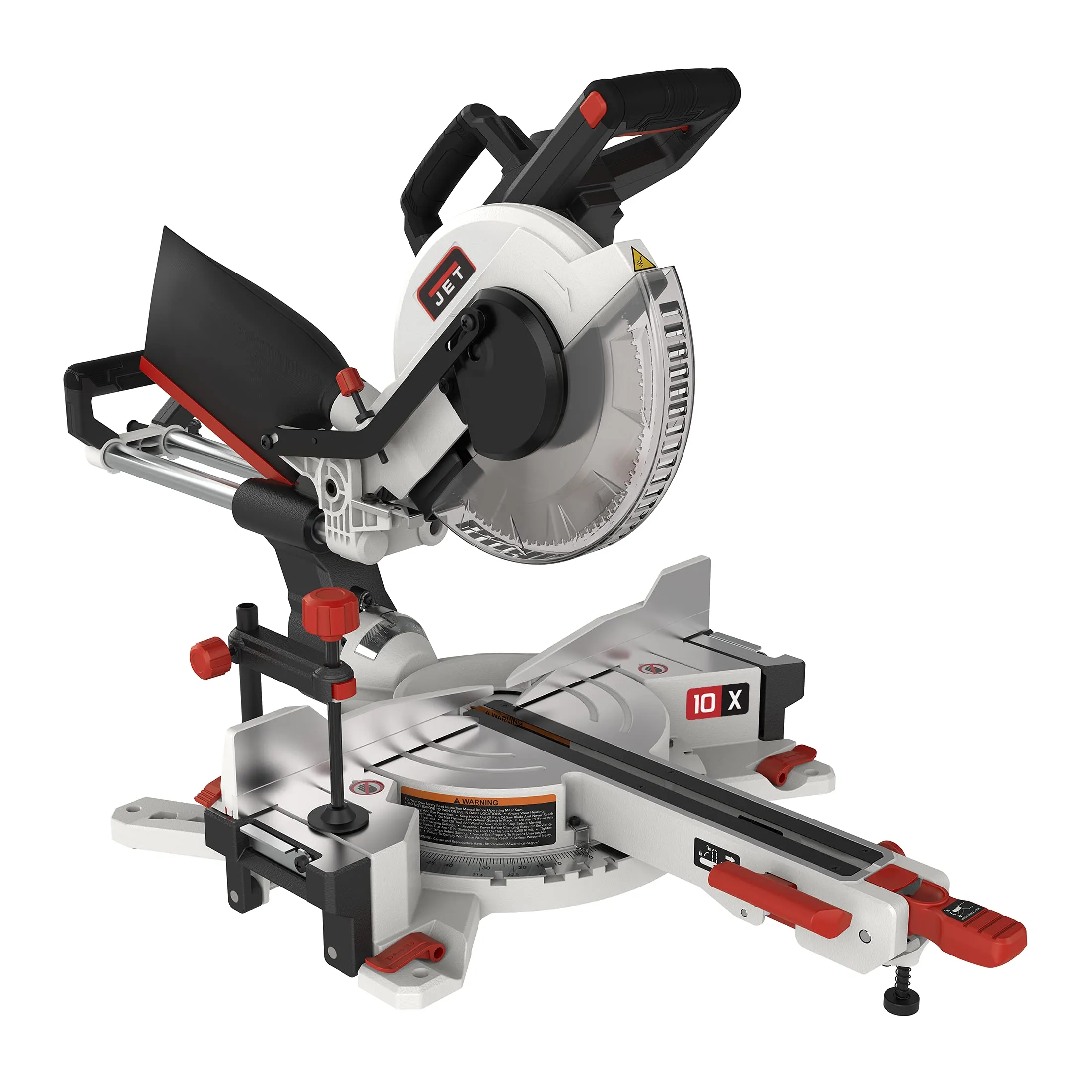 JET 10-Inch Sliding Dual-Bevel Compound Miter Saw with Adjustable Fence, 15-Amp Motor