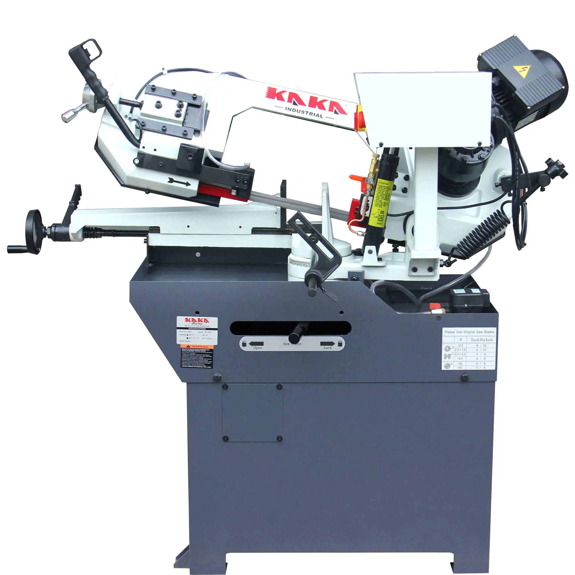 KAKA INDUSTRIAL BS-108G Bandsaw, 10'x7.9' Rectangular, 9' Round Metal Cutting, Miter 60°