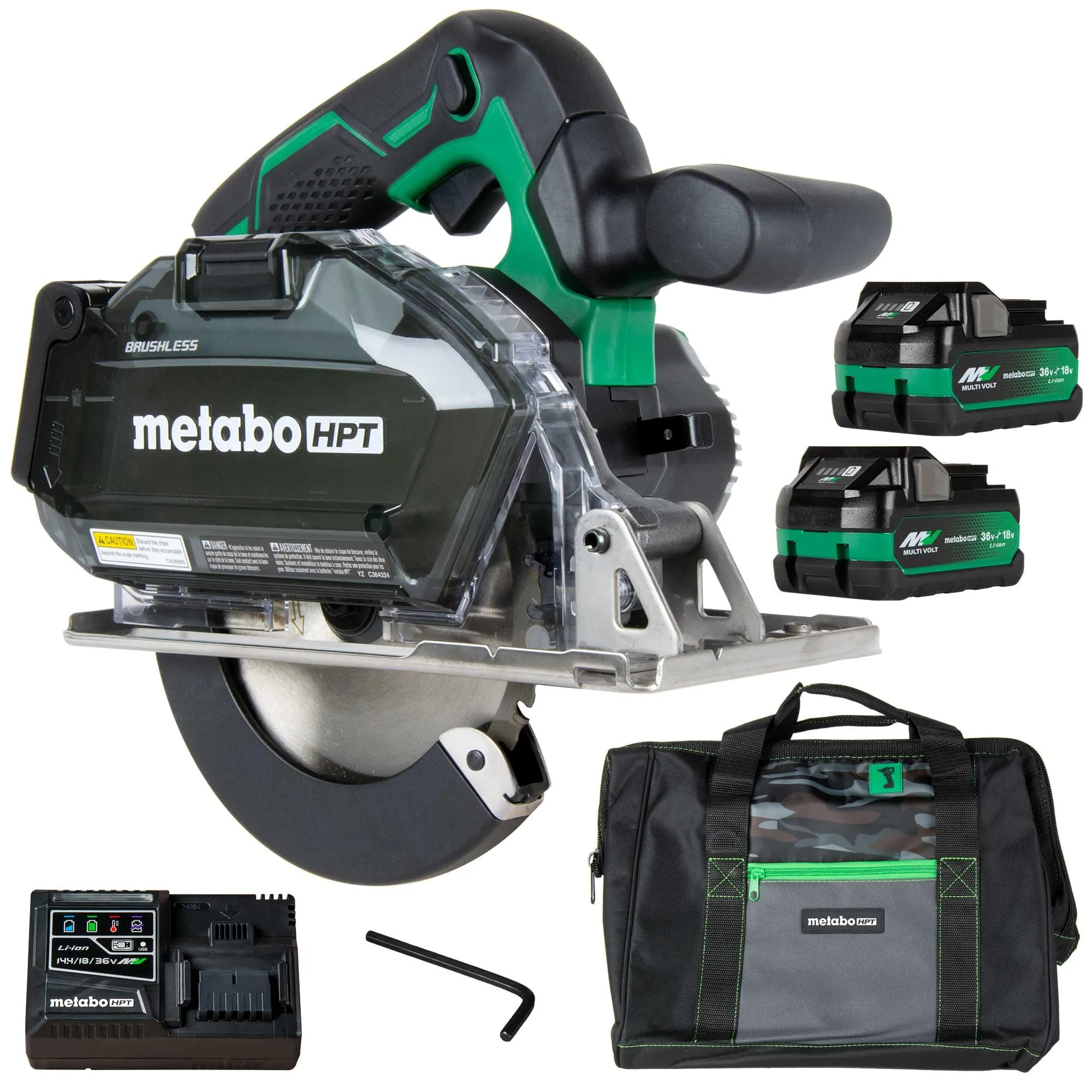 Metabo HPT 18V MultiVolt Circular Saw Kit, 5-3/8-Inch Metal Cutter, Lifetime Warranty, CD1805DB