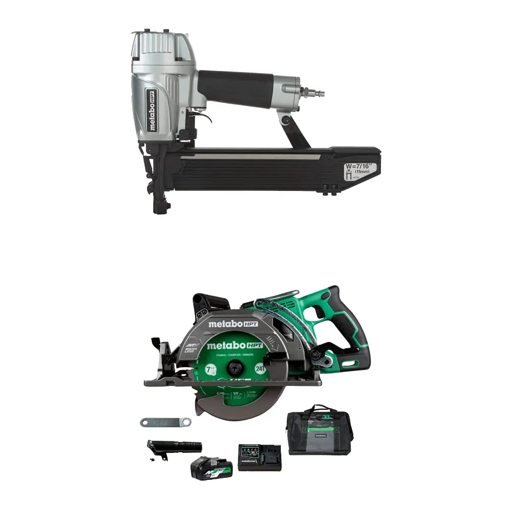 Metabo HPT Construction Stapler & 36V MultiVolt Circular Saw Kit - Lightweight, Fast, Efficient