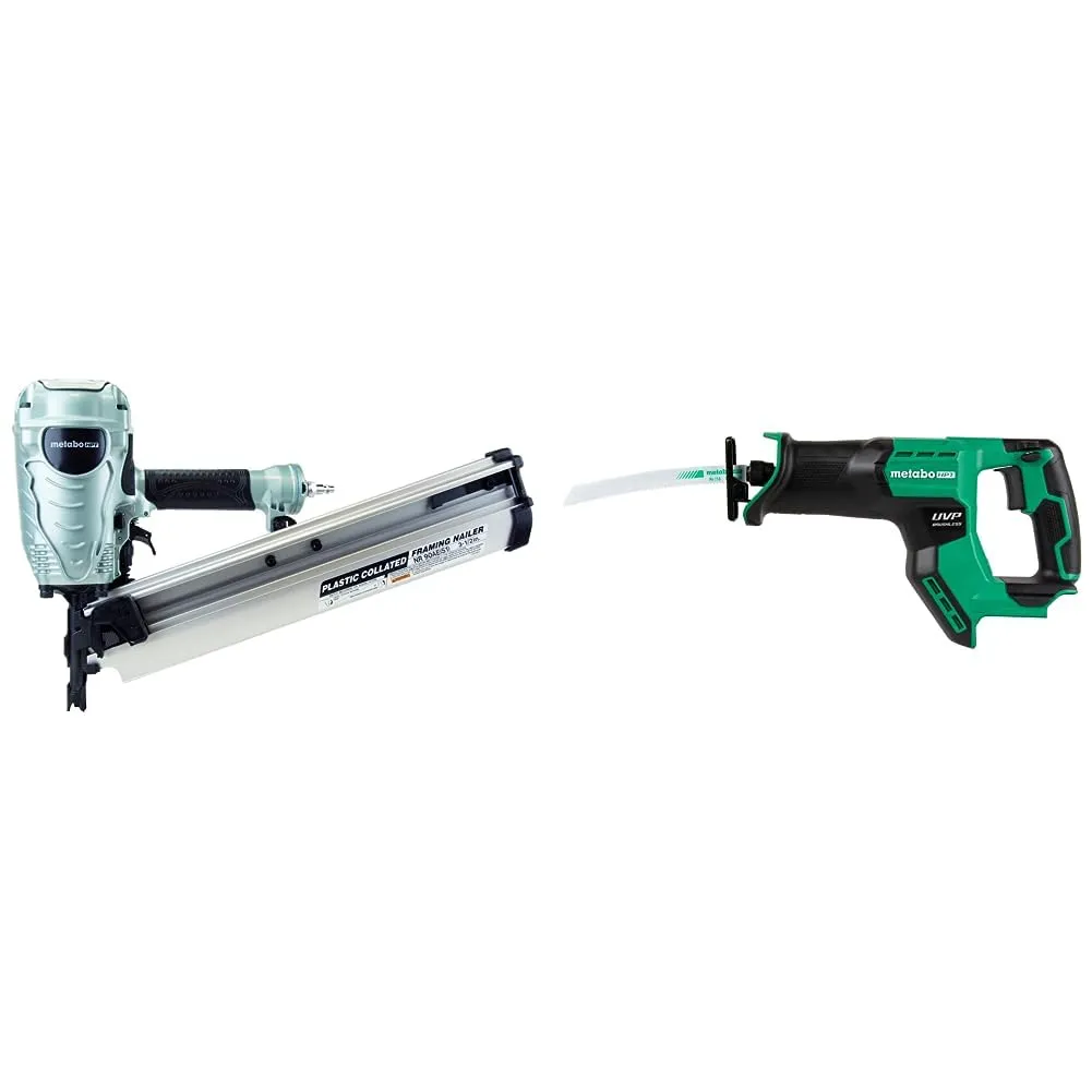 Metabo HPT Framing Nailer & 18V MultiVolt Reciprocating Saw Bundle