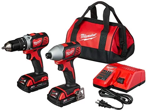 Milwaukee 2691-22 18-Volt Compact Drill & Impact Driver Combo Kit with Batteries & Case