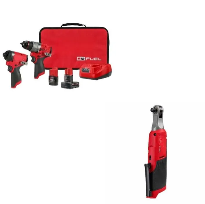 Milwaukee 3497-22 FUEL M12 2-Tool Combo Kit with 2567-20 Ratchet, Durable & Efficient